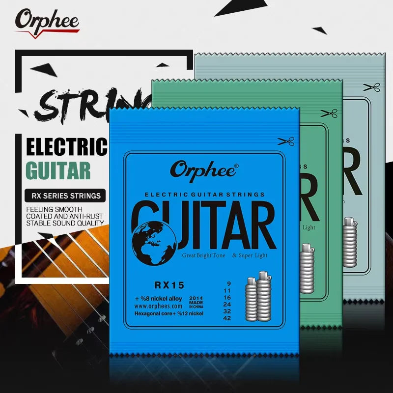 Orphee 1/5/10 Pcs Electric Guitar Strings Set RX Series Hexagonal Carbon Steel 6 String for Electric Guitar Accessories&Parts