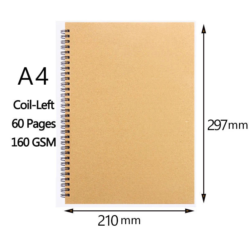 A3/A4/A5/8k/16k Sketchbook Thick Paper 160 GSM Notebook for painting DIY Creative Practice Drawing Art School Supplies - Shoppiline