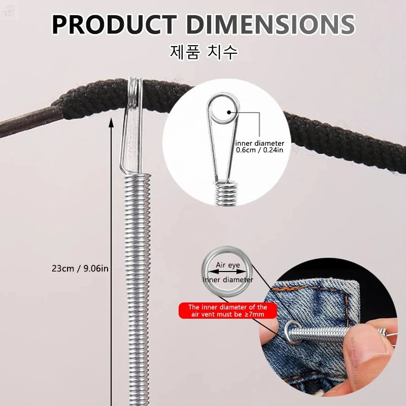 Bendable Spring Drawstring Threader, Flexible Metal Elastic Band Rope Threading Tool, for Sweatpants Hoodies, Sewing Accessories