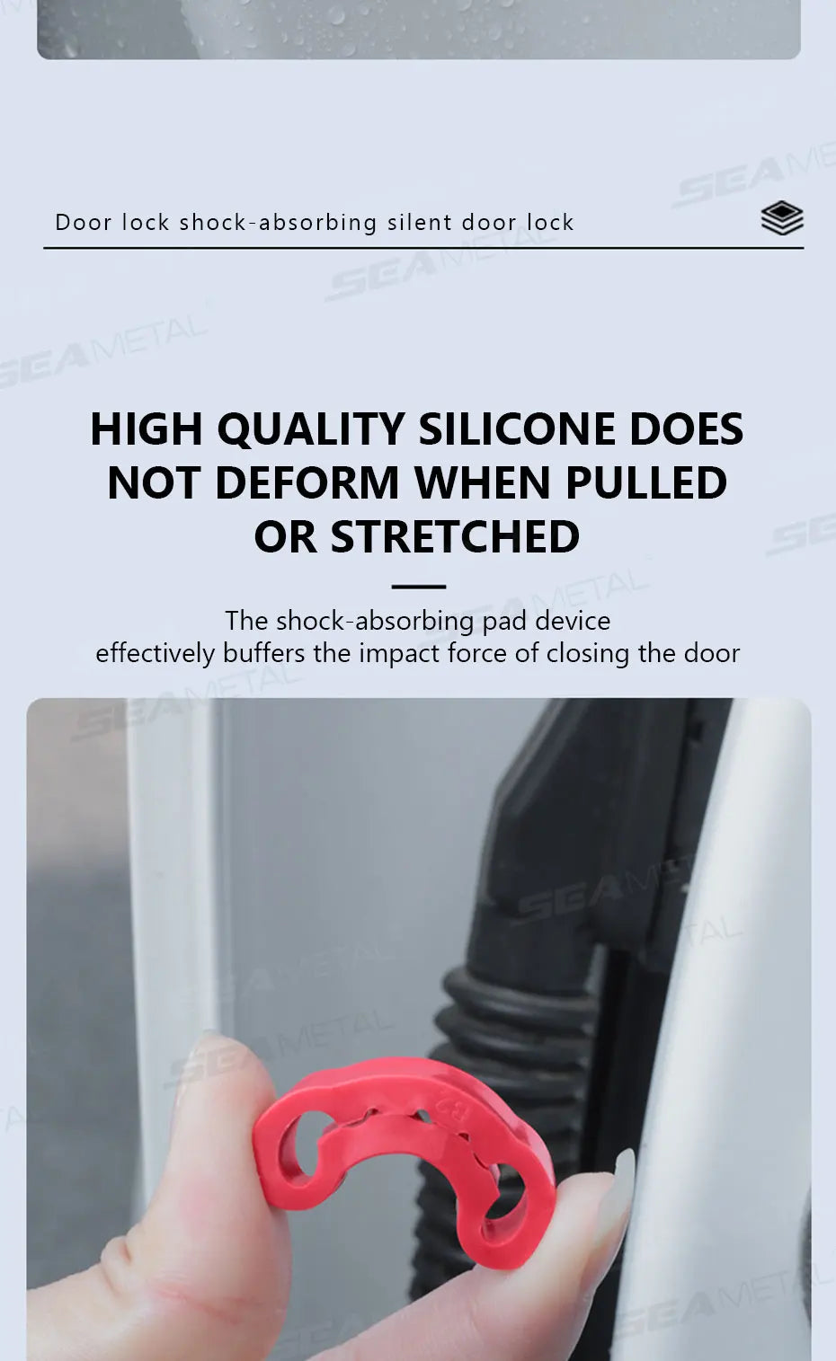 SEAMETAL Car Door Shock Absorber Universal Car Door Buckle Soundproof Deadener Damper Cushion Anti-Vibration Buffer Pad