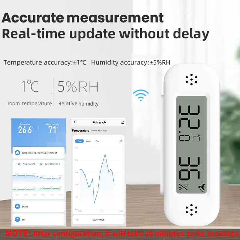 1~4pcs Tuya Zigbee 3.0 Mini Temperature Humidity Sensor For Smart Home Thermometer Hygrometer APP Remote Work with Yandex Alexa