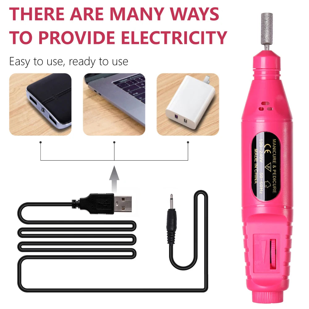 Professional Nail Drill Machine Set Remove Nail Sander Gel Polish Remover Tools Driller Manicure Nail Accessories Nail tools
