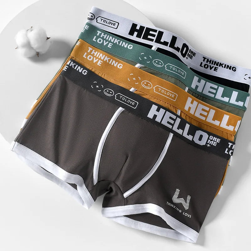 1 caleçon pour homme en coton, sous-vêtement 3 couleurs L XL 2XL 3XL, ceinture douce à lettres respirante, souple, mode sport