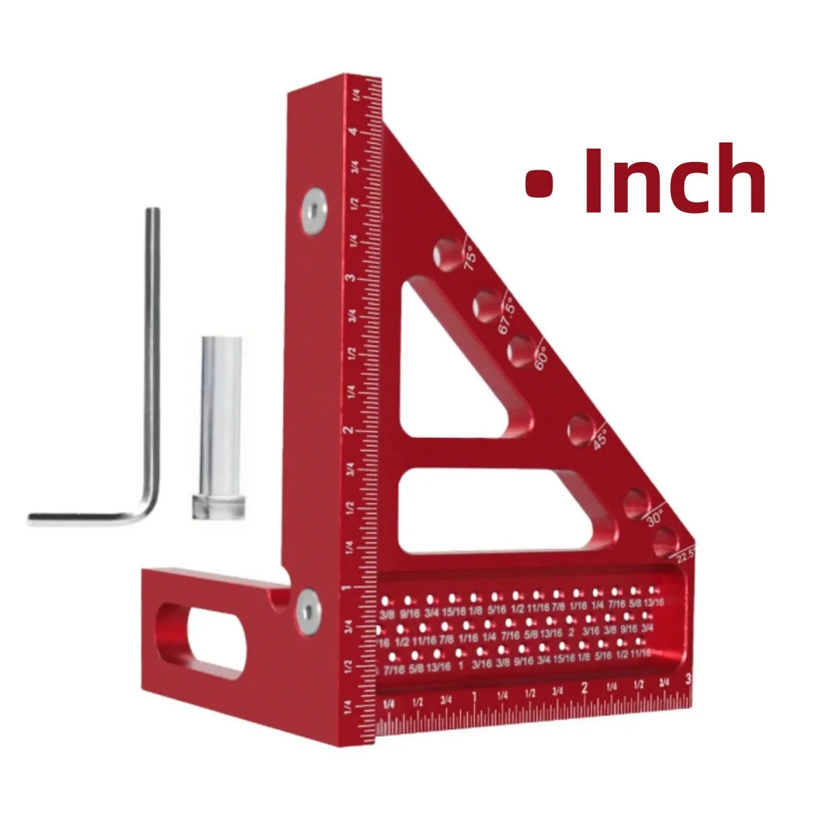 3D Multi-Angle Metric/Inch Measuring Ruler, 45/90 Degree Aluminum Alloy Square Protractor, High Precision Layout Measuring Tool - Shoppiline