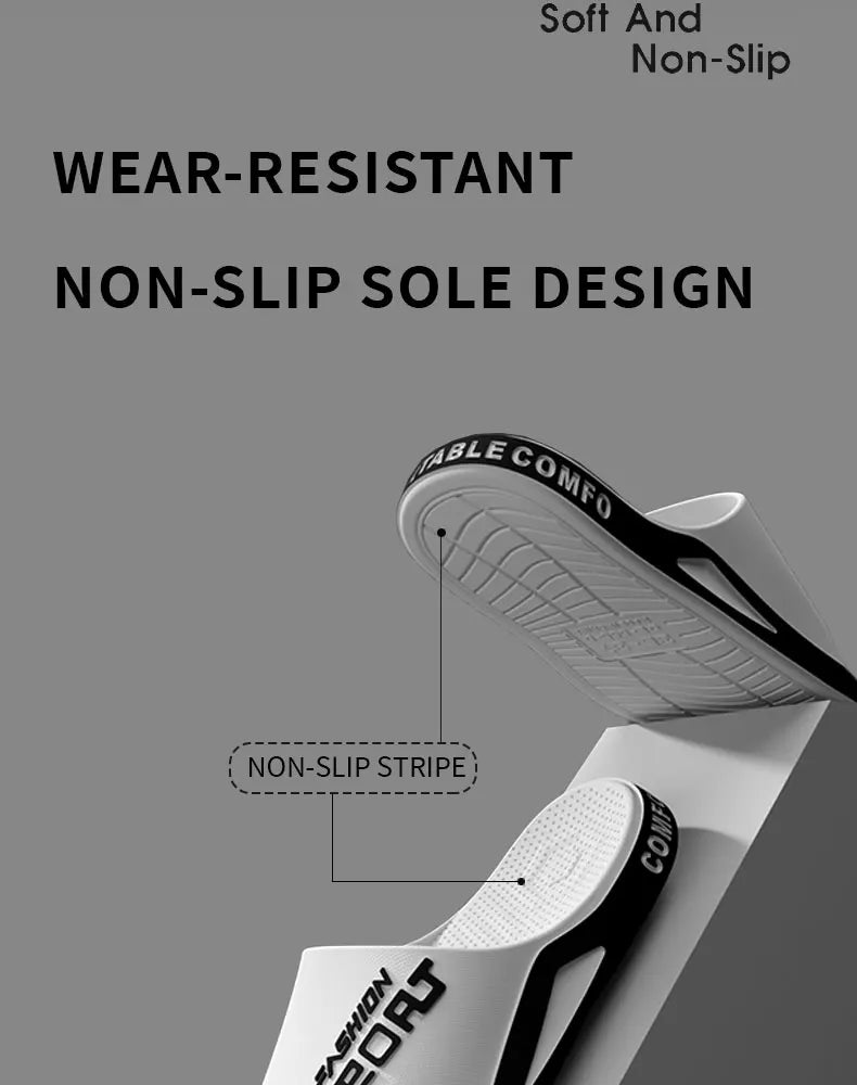 Men's Summer Fashion Slippers for Home ,Soft Soles, PVC Durable Material, Outdoor Sports and Leisure Beach Shoes for Couples