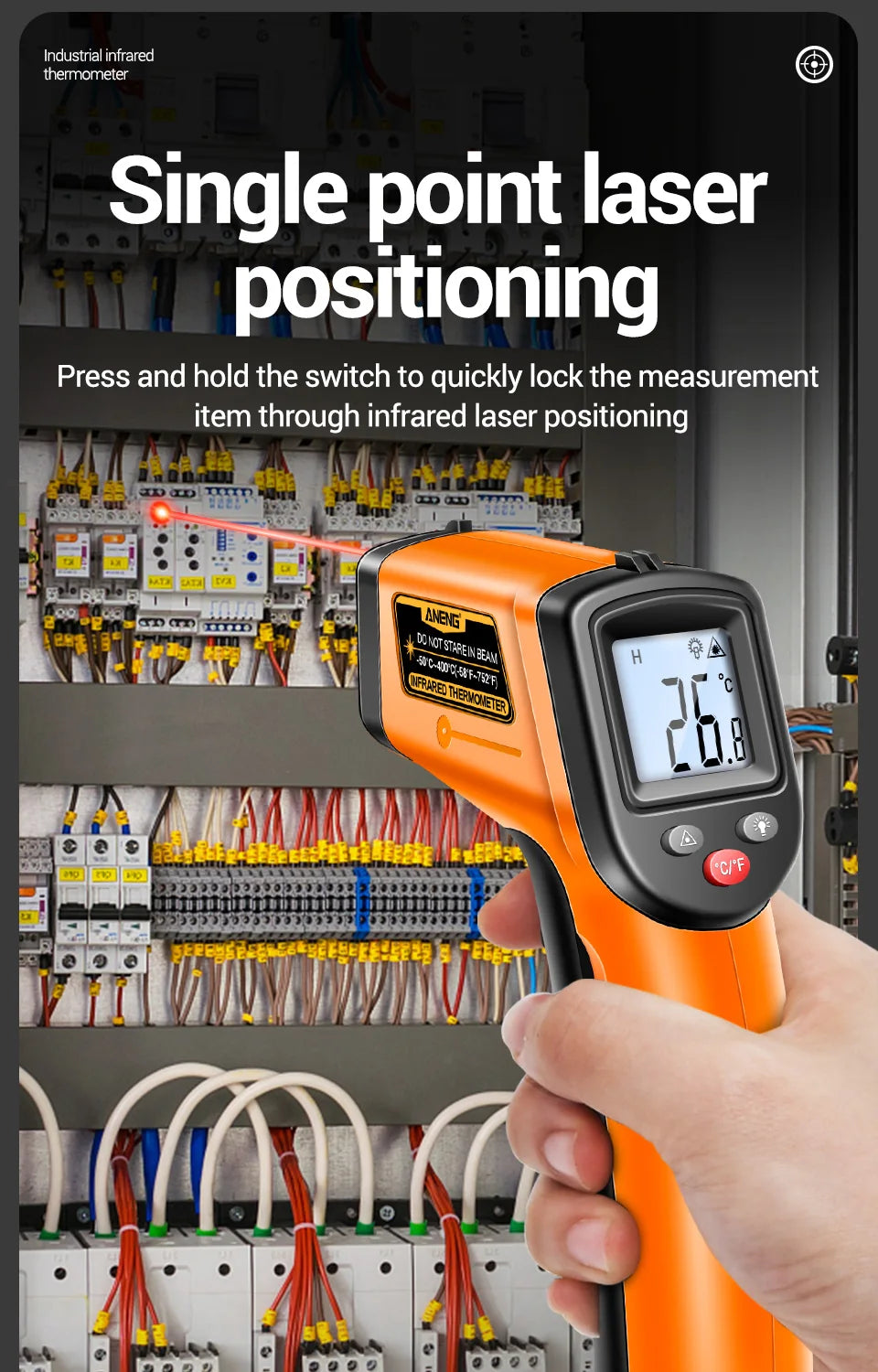 ANENG TH201 Thermometer Celsius Display Digital Infrared Thermometer Highly Sensitive Non-contact Temperature Measuring Gun Tool - Shoppiline