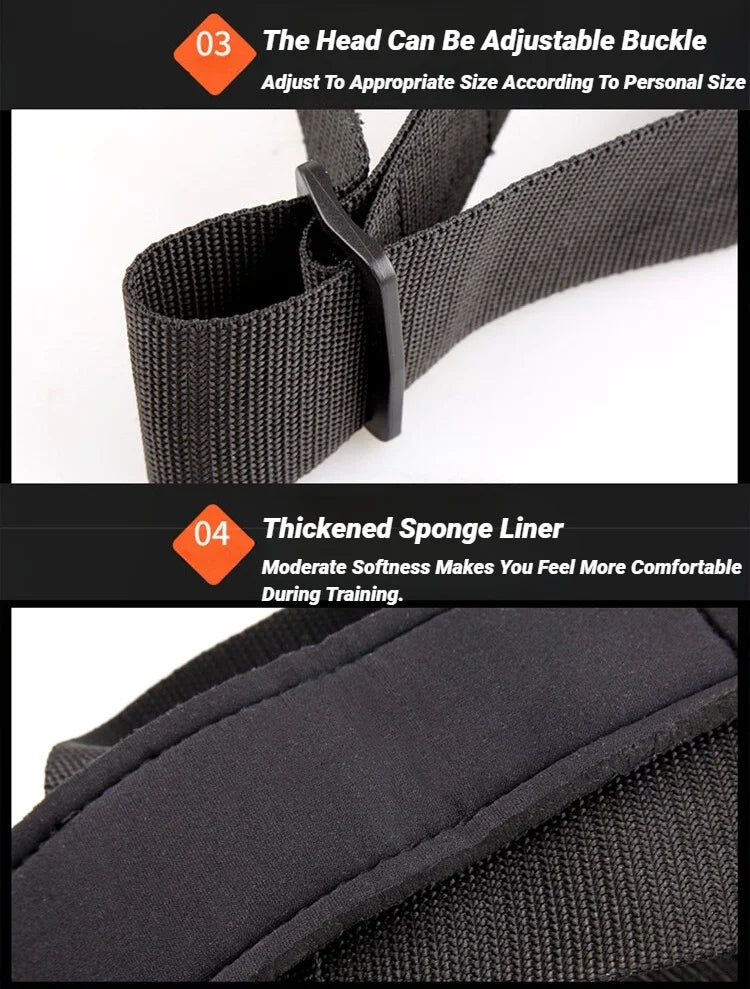 Head Neck Iron ChainTraining Harness Exercise Cervical Spine Strap Adjustable Power Gym Fitness Weight Bearing Cap Socket Device