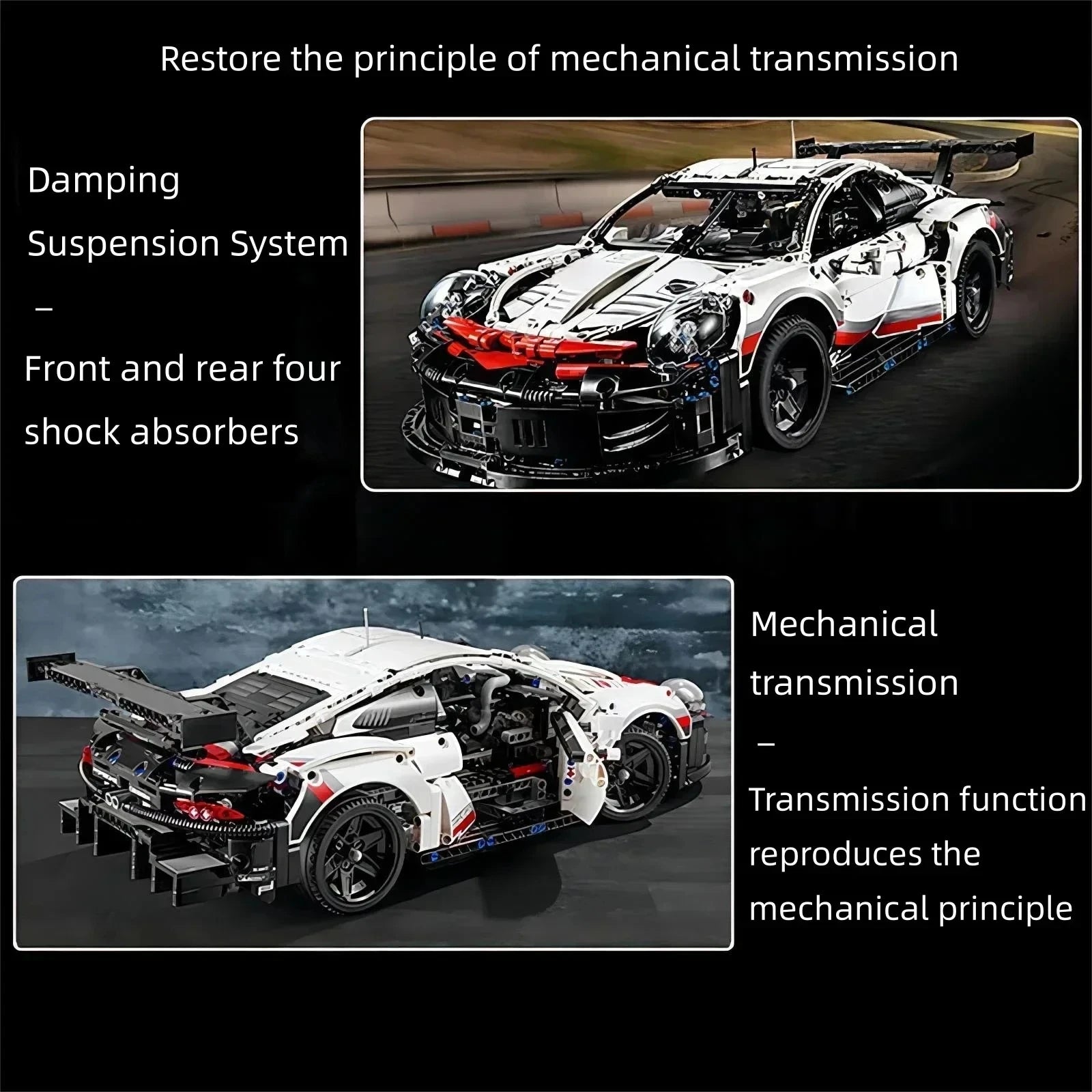 1580Pcs Technic 1:10 Scale  Classic Super Racing Car Building Blocks Assembly for Boys Home Decoration Birthday Gifts - Shoppiline