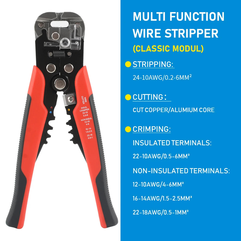 Automatic Cable Wire Stripper Cutter Crimper Electrician Professional Wire Hand Tool Crimping Stripping Cutting Plier