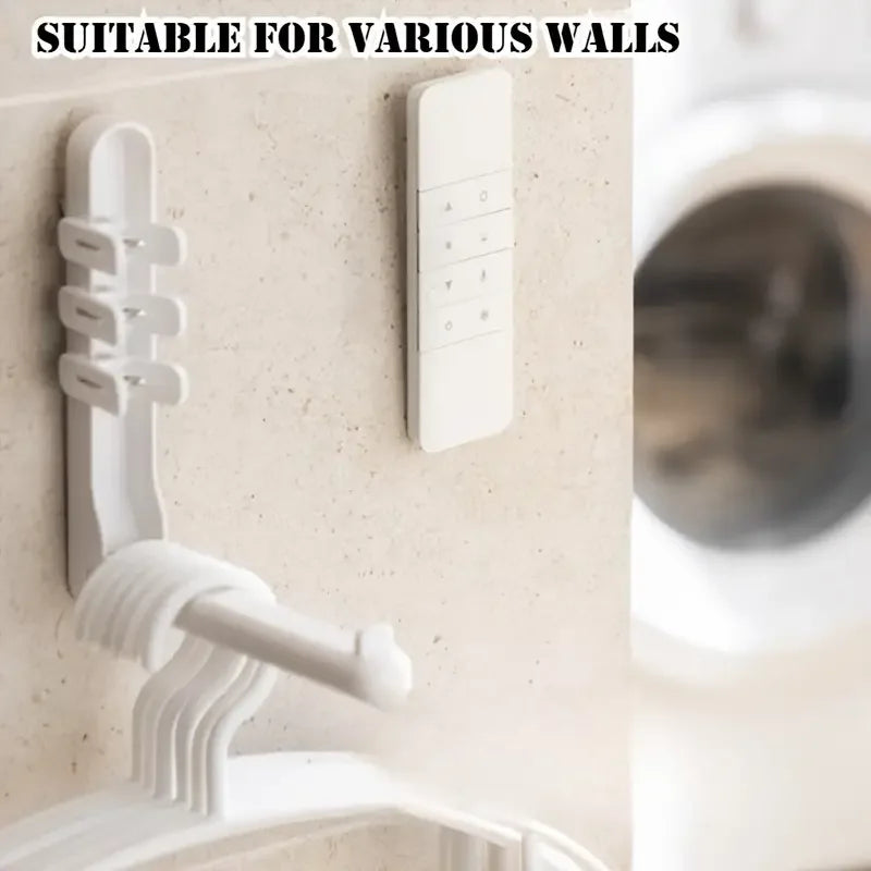 3/6pcs No Drill Magnetic Remote Holder - Wall Mount for TV/AC/DVD Remotes, White Space-Saving Design