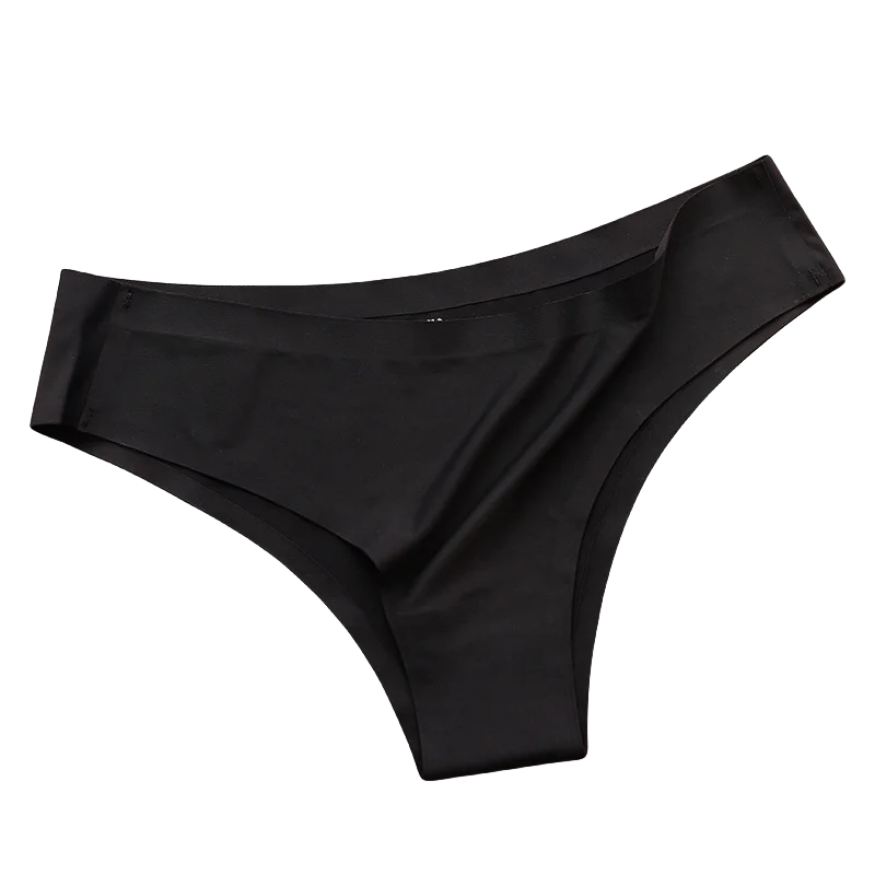 4PCS/Set Seamless Brazilian Panties Women's Sexy Lingerie Cool Ice Silk Low Waist Briefs Soft Solid Ultra-thin Bikini Underwear