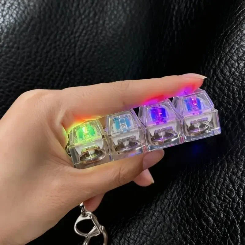 Keychain LED lights for relieving stress and anxiety, keychain keyboard toys, portable office desk accessories, office gifts