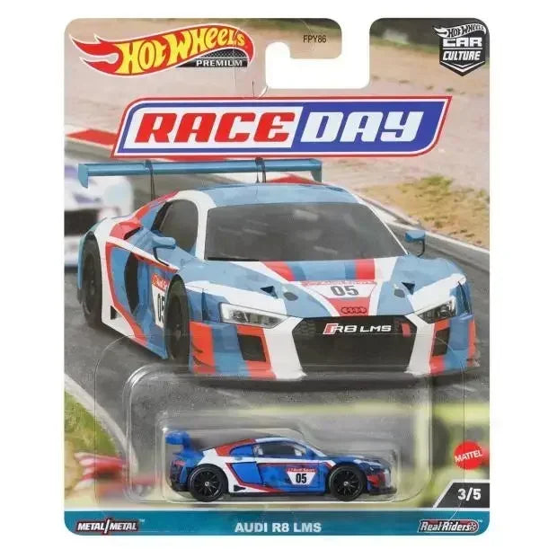 Original Hot Wheels Premium Models Car Culture Race Day Canyon Real Riders Audi Ford Mercedes C-class Toys for Boys 1/64 Vehicle