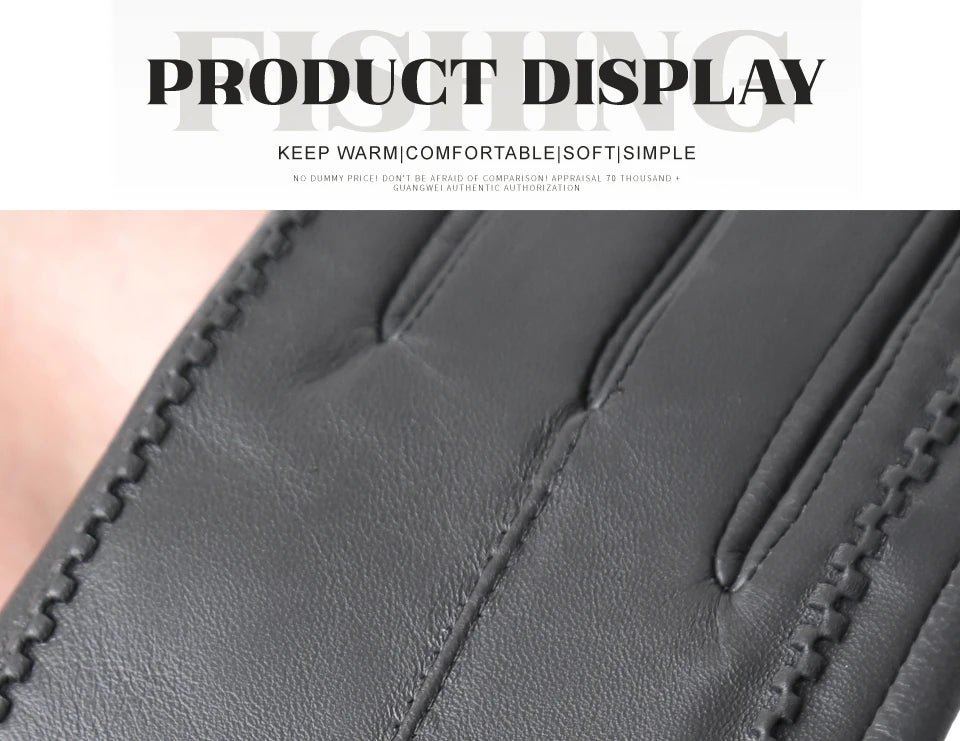 Women's sheepskin gloves winter warm plus velvet short thin touch screen driving color women's leather gloves good quality -2226