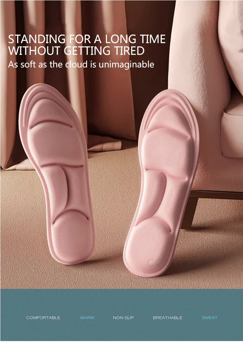 5D-Massage-Memory-Foam-Einlegesohlen für Schuhe, atmungsaktive Polstersohle, Sport-Laufeinlegesohlen für Füße, orthopädische Einlegesohlen