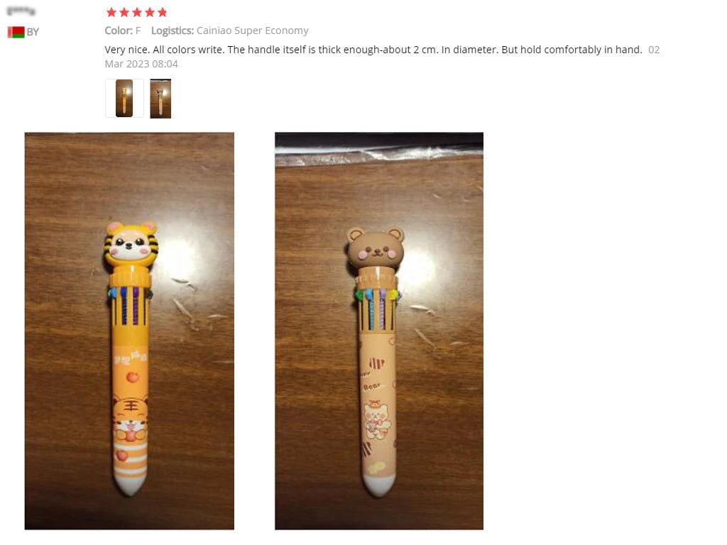 10 Colors Ballpoint Pen Cartoon Bear 0.5mm Colorful Ink Gel Pens Silicone Kawaii Pens School Office Supplies Korean Stationery