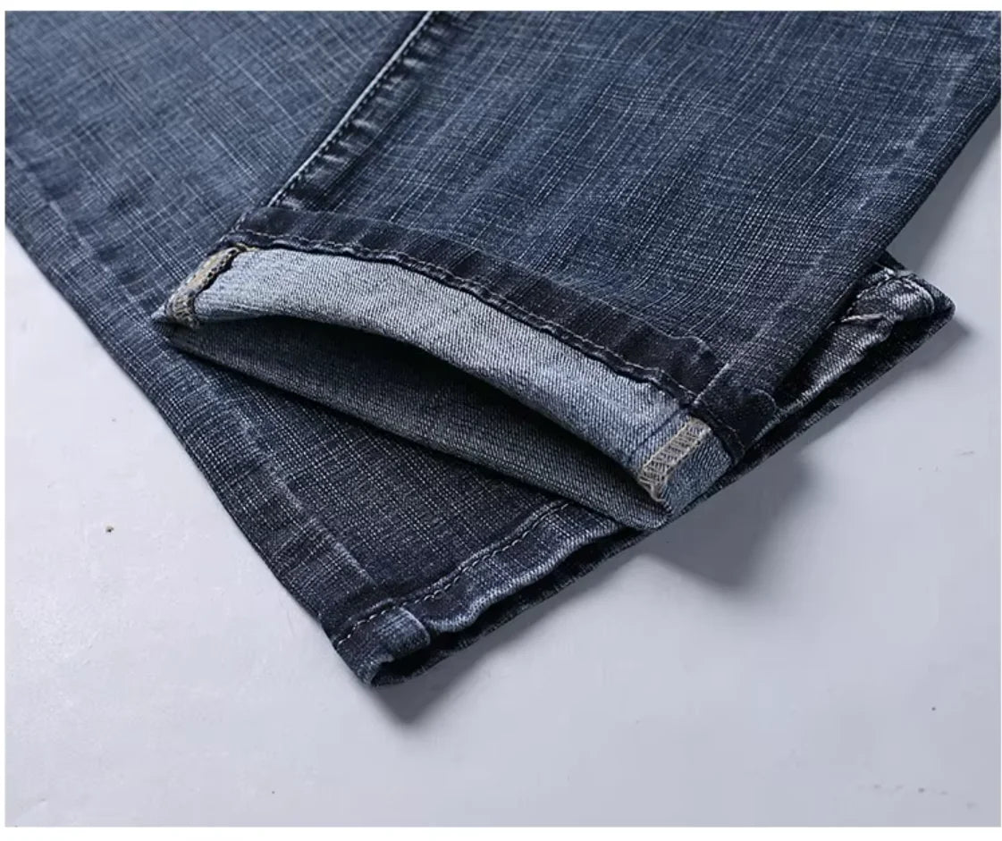 2026 New Style Business Men's Jeans Casual Straight Stretch Fashion Classic Blue Black Work Pant Denim Trousers Male Clothing