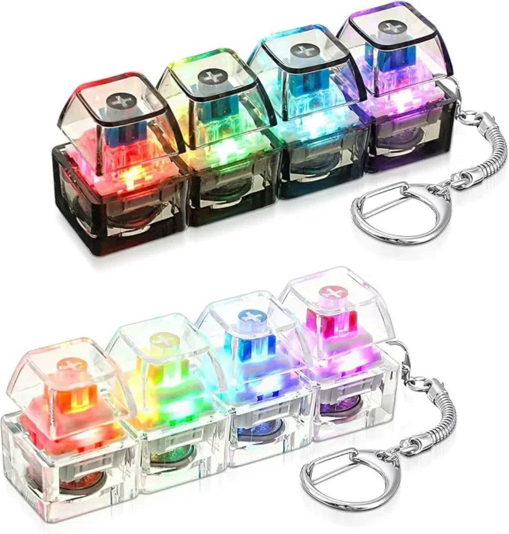 Keychain LED lights for relieving stress and anxiety, keychain keyboard toys, portable office desk accessories, office gifts