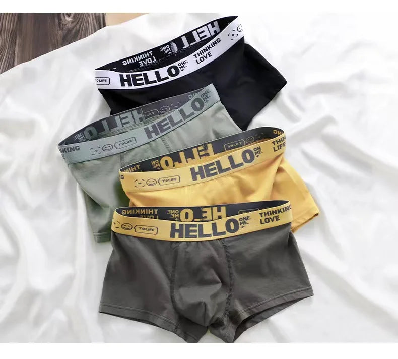 10PCS Men's underwear mid-waist breathable lightweight boxers boxers letter suit men's underpants in multiple colors