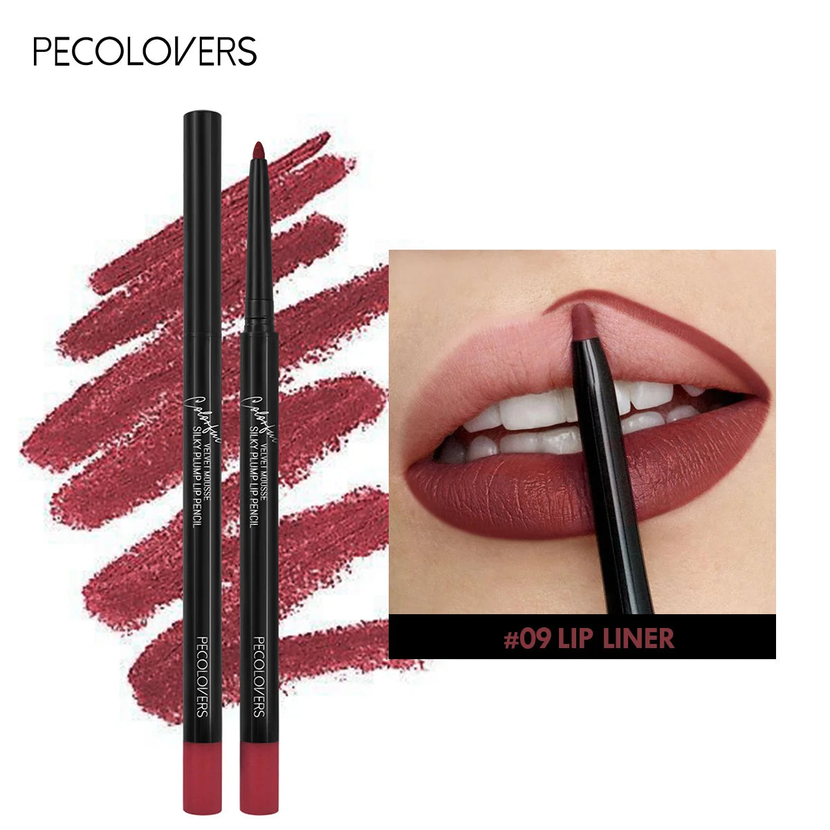 Wasserfester Matter Lipliner-Stift Rot Kontur Lippenstift Langanhaltend Antihaftend Feuchtigkeitsspendendes Lippen-Make-up 12 Farben
