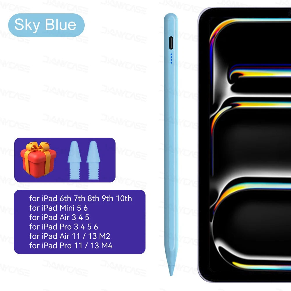 For iPad Pencil 2025 M3 Stylus Pen for Air 6 M2 Pro M4 M5 with Palm Rejection for iPad Pro 11 12.9 13 7/8/9/10/11th Mini5 6 7