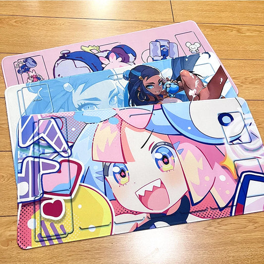600X300X2Mm PTCG Trainer Nessa Iono Board Game Card Mat Tinkaton Waterproof Rubber Table Mat Anime Single Battle Table Pad - Shoppiline