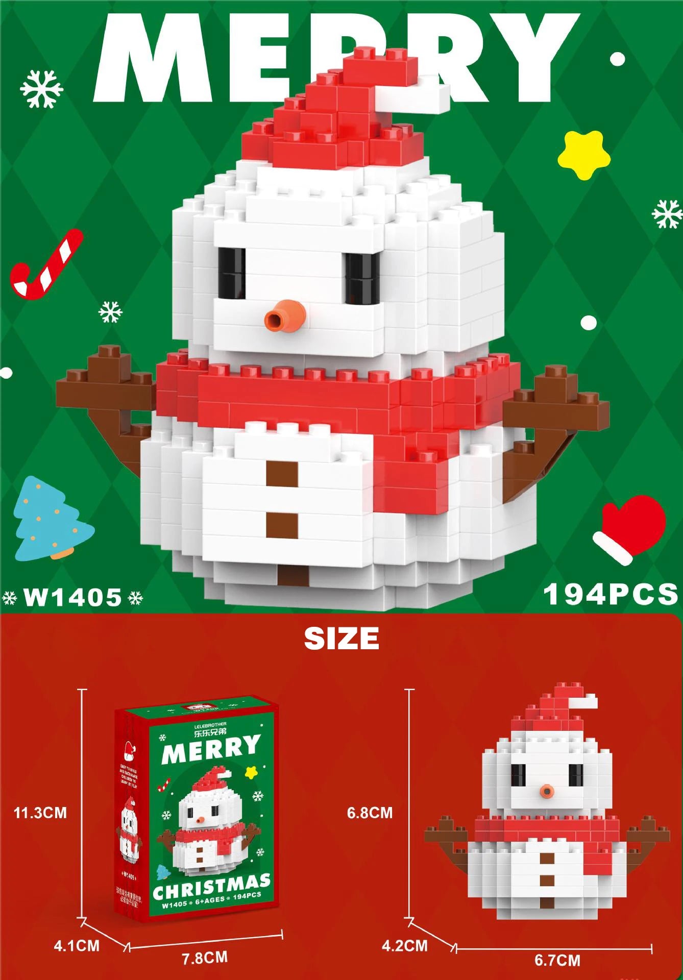 DIY Christmas Santa Claus Building Blocks Set Christmas Themed Brick Ornaments Mini Block Figures Christmas Birthday Gifts