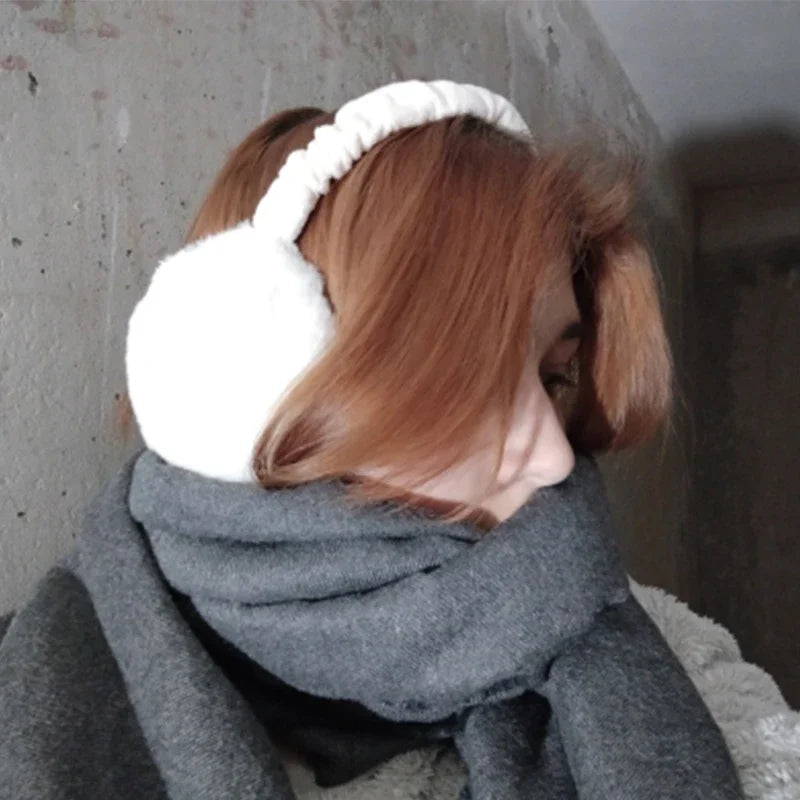Soft Plush Earmuffs for Men and Women Outdoor Cold Protection Warm Winter Ear Warmers Solid Color Fashion