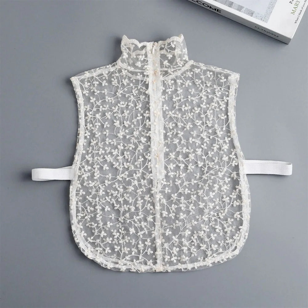 Beautiful Petal Fake Collar Black Lace False Blouse Detachable Lapel False Collar Sweater