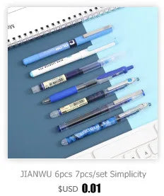 JIANWU 12Pcs/set 0.35/0.5mm Simple STYLE gel pen Black ink for student writing creative Neutral Pen Press School Supplies kawaii
