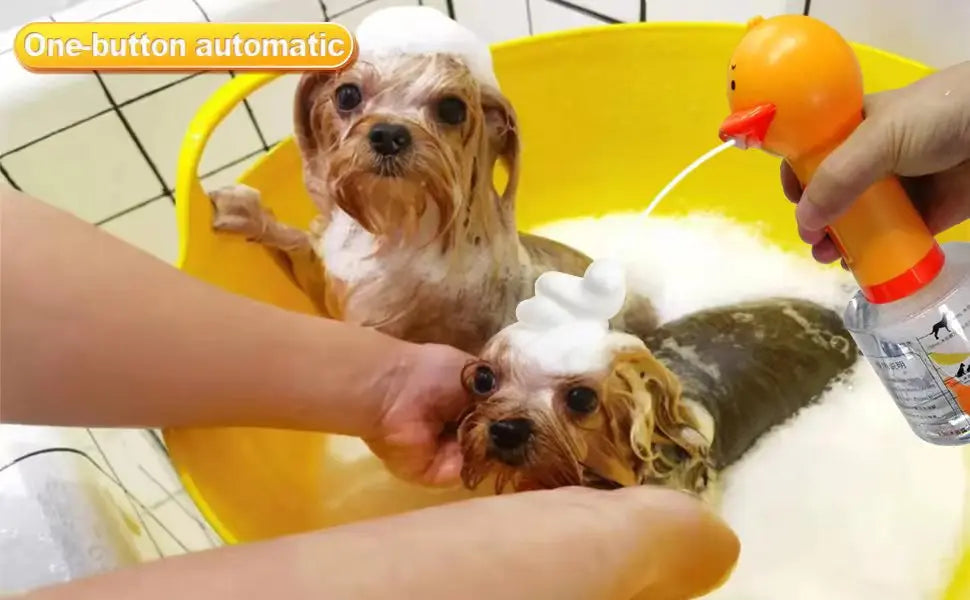 Cute Duck Pet Cleaning Bathing Electric Foam Machine Usb Charging Automatic Soap Dispenser Foam Machine Pet Accessories
