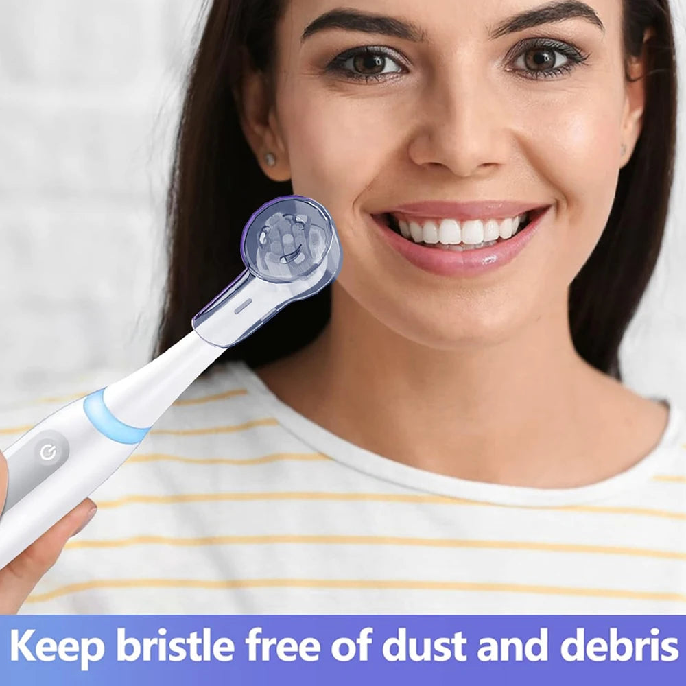 Toothbrush Dustproof Covers Caps Compatible with Braun Oral B Replacement Heads & iO Series Electric Toothbrush Head Protector