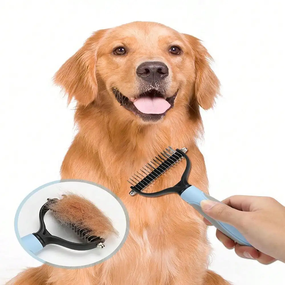 Pet Detangling Comb Thinning Brush Double-Sided Detangling Comb Cleaning Grooming Cat Comb Dog Detangling Comb Pet Supplies Dog Cat Detangling Knife Stainless Steel Comb Hair Removal Comb Detangling Comb Cleaning Pet Supplies