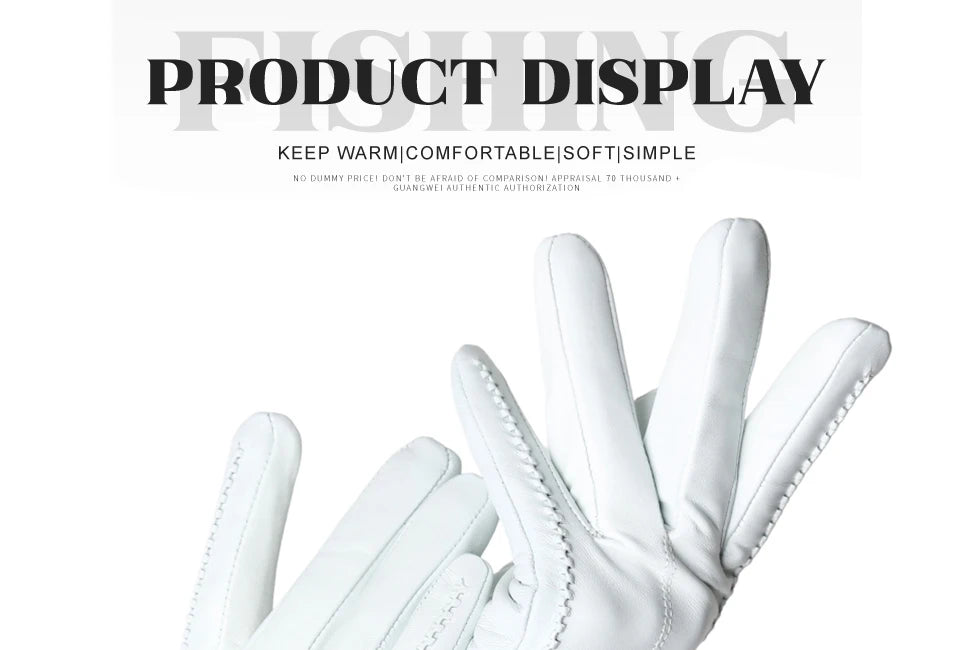 Women's sheepskin gloves winter warm plus velvet short thin touch screen driving color women's leather gloves good quality -2226