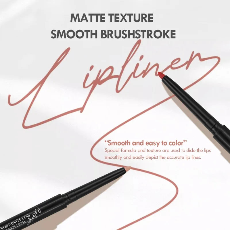 Wasserfester Matter Lipliner-Stift Rot Kontur Lippenstift Langanhaltend Antihaftend Feuchtigkeitsspendendes Lippen-Make-up 12 Farben
