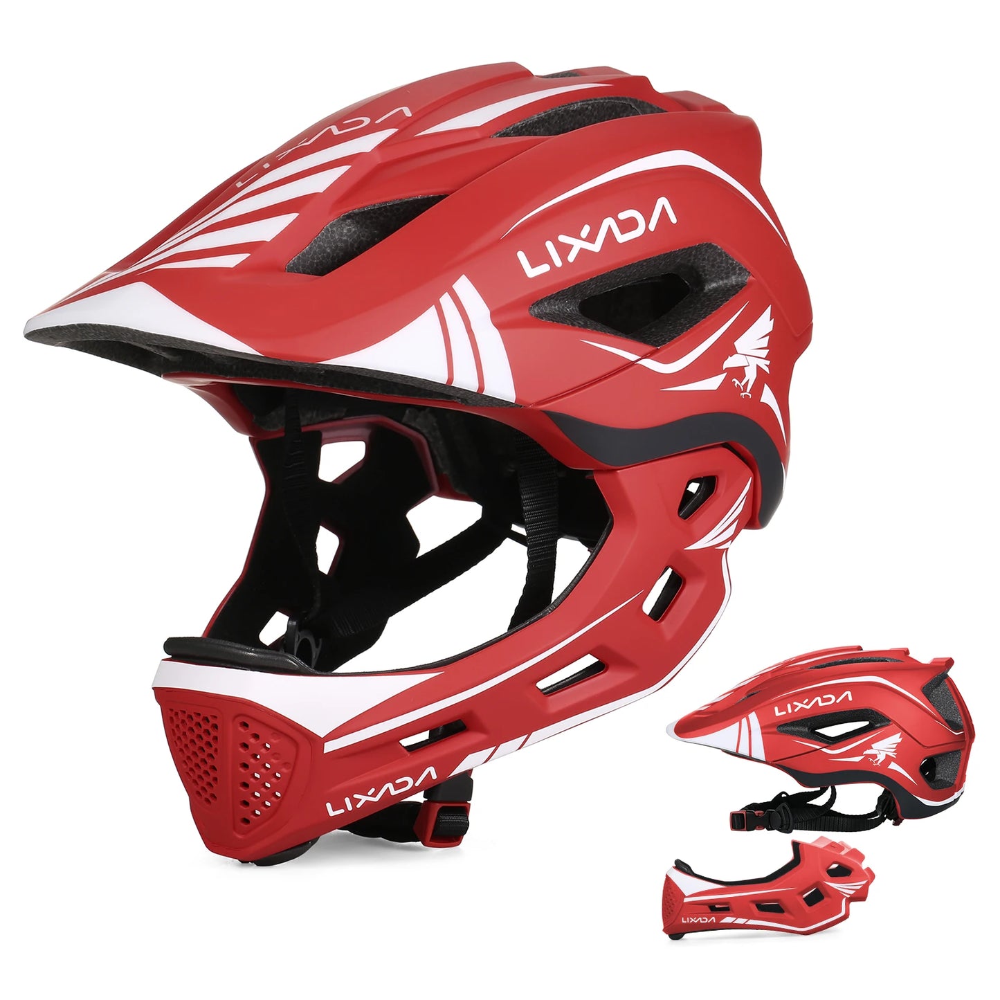 Lixada Kids Full Face Helmet Detachable Children Sports Safety Bike Helmet Protective Gear for Cycling Skateboarding Roller Skat - Shoppiline