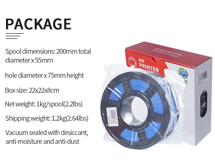 10KG 1.75mm PETG Filament Tangle-Free, High Quality 3D Printing Eco-friendly Plastic Consumables 22LBS, vacuum packaging 3D Prin