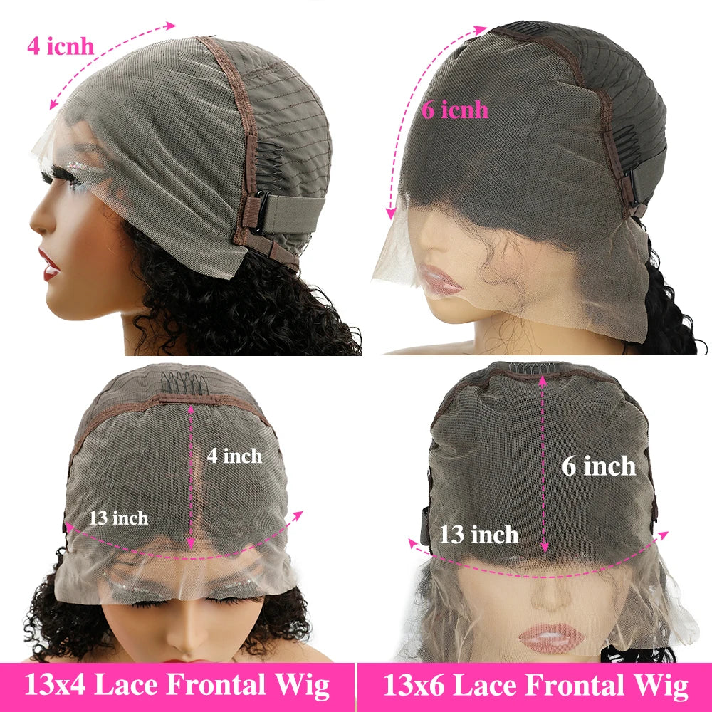 13x6 Lace Frontal Perücke 200% Dichte Burmesische lockige Perücke Echthaar 13x4 HD Transparent vorgezupfte Burmesische Echthaar Perücken