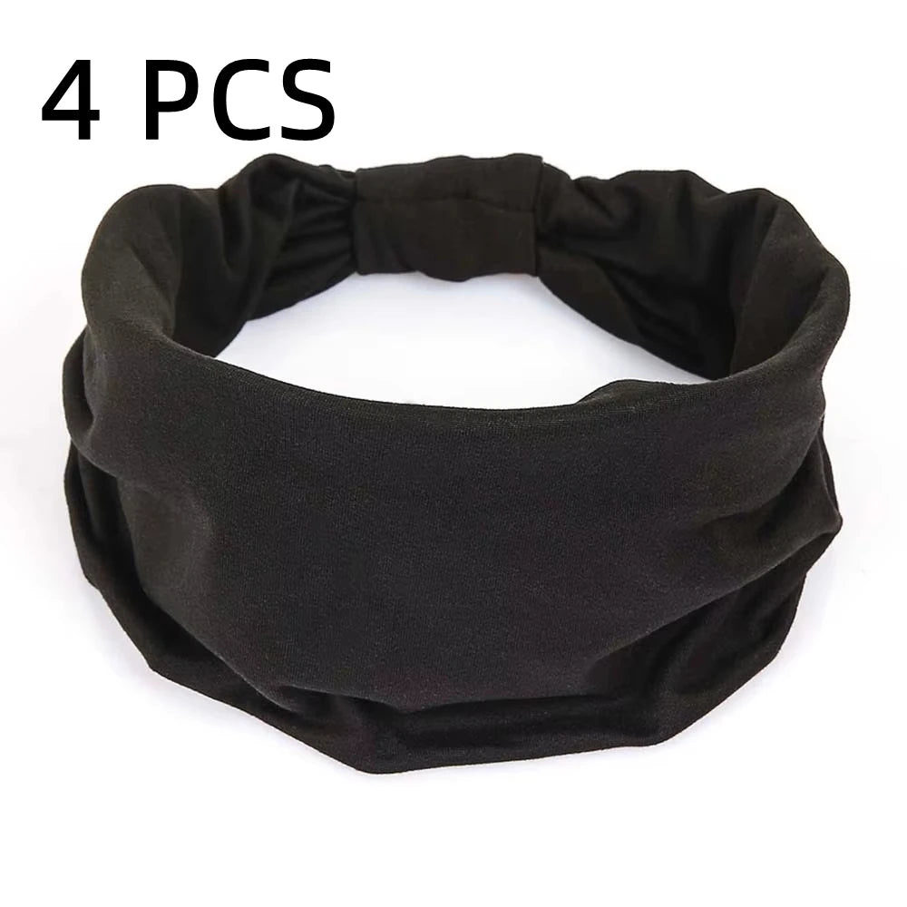 Bandeaux larges pour femmes, antidérapants, doux, élastiques, pour yoga, course, sport, entraînement, gym, turbans, bandanas
