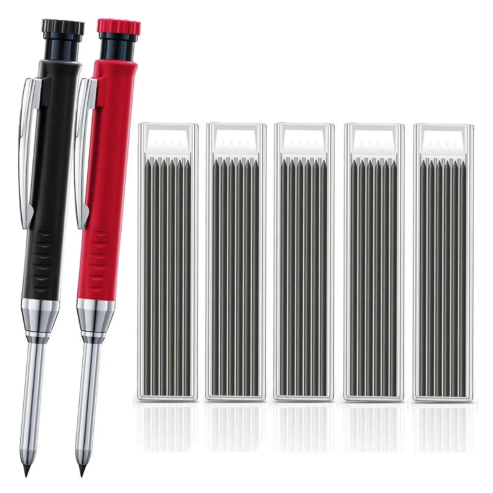 Woodworking Mechanical Pencil Set, Deep Hole Marking and Drawing, 2.8mm Reliable and Durable Lead, for Carpenters Engineering
