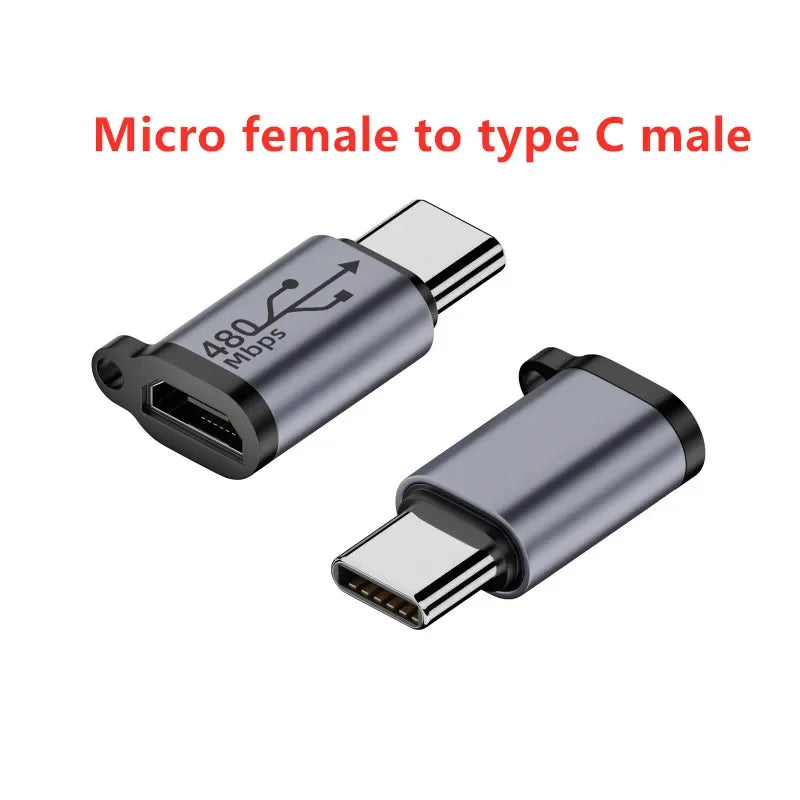VIKEFON Type C Female to Micro USB/Type Female to Mini USB/Micro USB Female to Type C/Micro USB Female to Mini USB Plug Adapter
