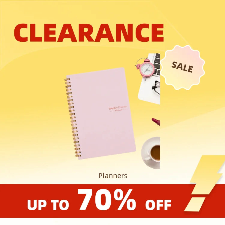 Clearance_Spiral Undated A5 Weekly Notebook Planner Agenda, Ntationery Office School Supplies, Record Daily Plan to Achieve_Cont