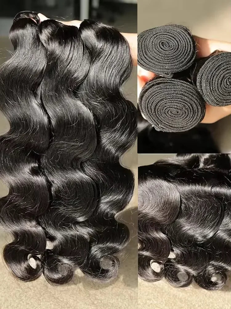 Extensions de cheveux humains ondulés bouclés, tissages brésiliens, lots de cheveux humains 10-26 38 40 pouces 1/3/4 lots 50g