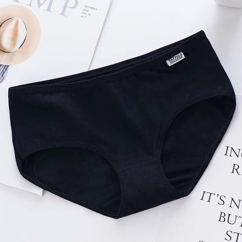 7Pcs/Lot Women Panties Cotton Underwear Breathable Soft Sexy Lingerie Female Briefs Girls Cute Solid Color Underpants Plus Size