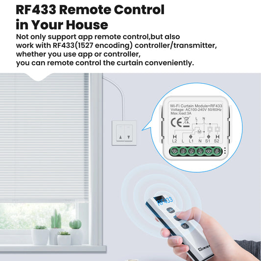 GIRIER Tuya Smart Wi-Fi RF433 ZigBee Curtain Switch Module for Electric Roller Shutter Blind Motor 1/2CH Works Hey Google Alexa