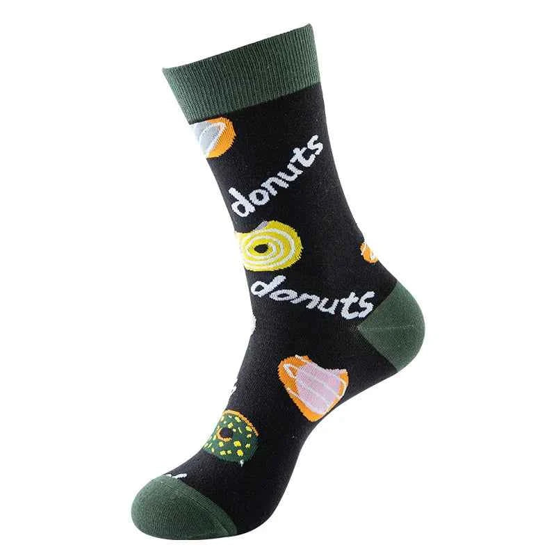 1 Pair Men Cotton Retro Abstract Oil Painting Art Socks Shout Modern Van Gogh Starry Night Happy Oil Painting Skateboard Sock