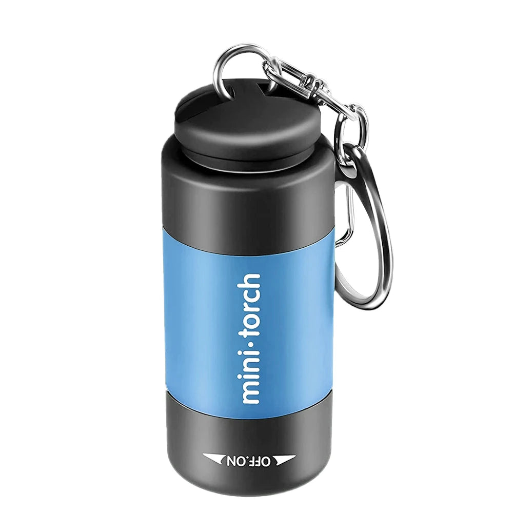 USB Rechargeable LED Multifunctional Strong Light Pocket Keychain Flashlight Waterproof Outdoor Hiking Camping Mini Flashlight