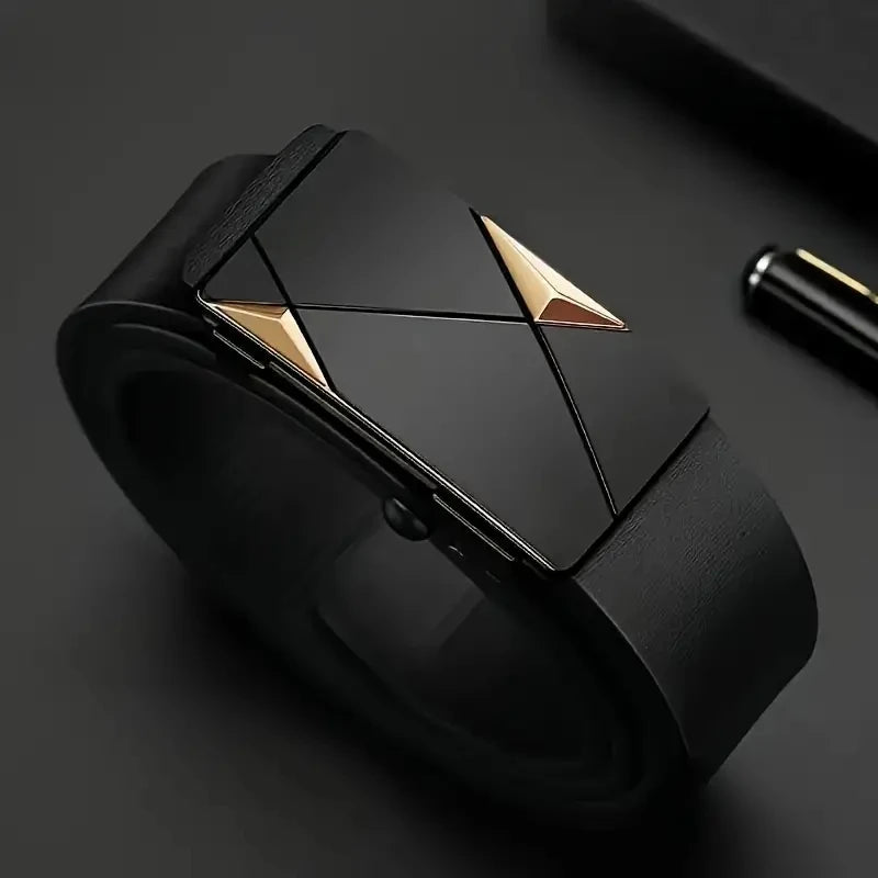 Men's Business Belt Alloy Automatic Buckle Belt Fashion Belt Luxury Jeans Belt PU Leather High-Quality Straps