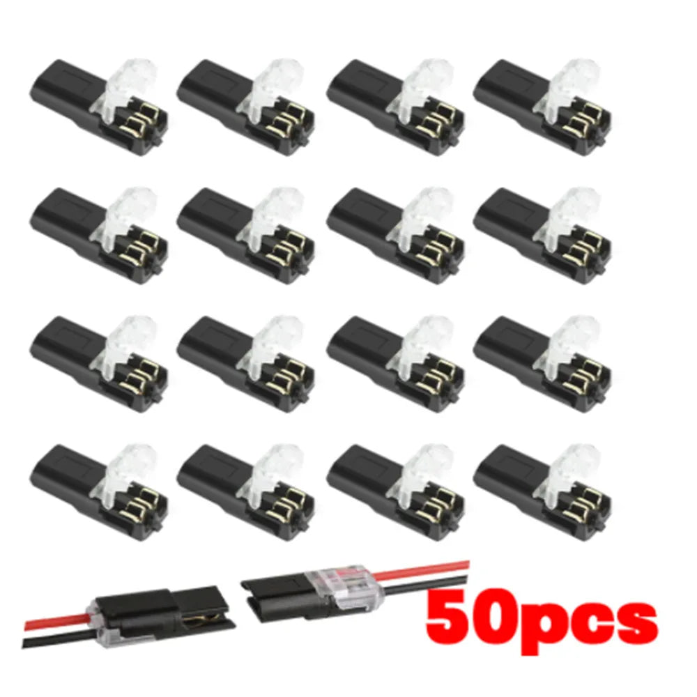 20/30/50/100PCS Double Wire Plug-in Waterproof Quick Connectors with Locking Buckle 2 Way Car Wire Terminal Block Cable Clamps