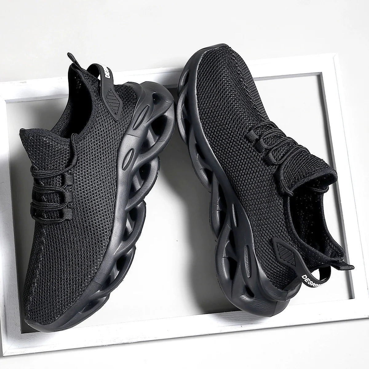 Men Casual Sport Shoes Breathable Lightweight Sneakers Outdoor Mesh Black Running Shoes Athletic Jogging Tenis Walking Shoes - Shoppiline